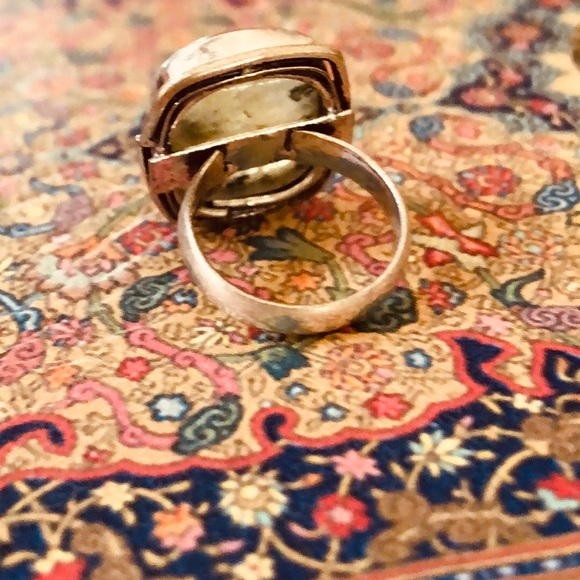 Rainbow Moonstone Bohemian Silver Ring - Picture 2 of 3